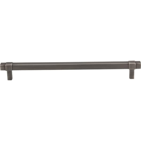 224 Mm Center-to-Center Brushed Pewter Square Zane Cabinet Pull